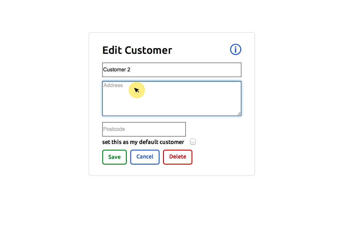 Edit customer form