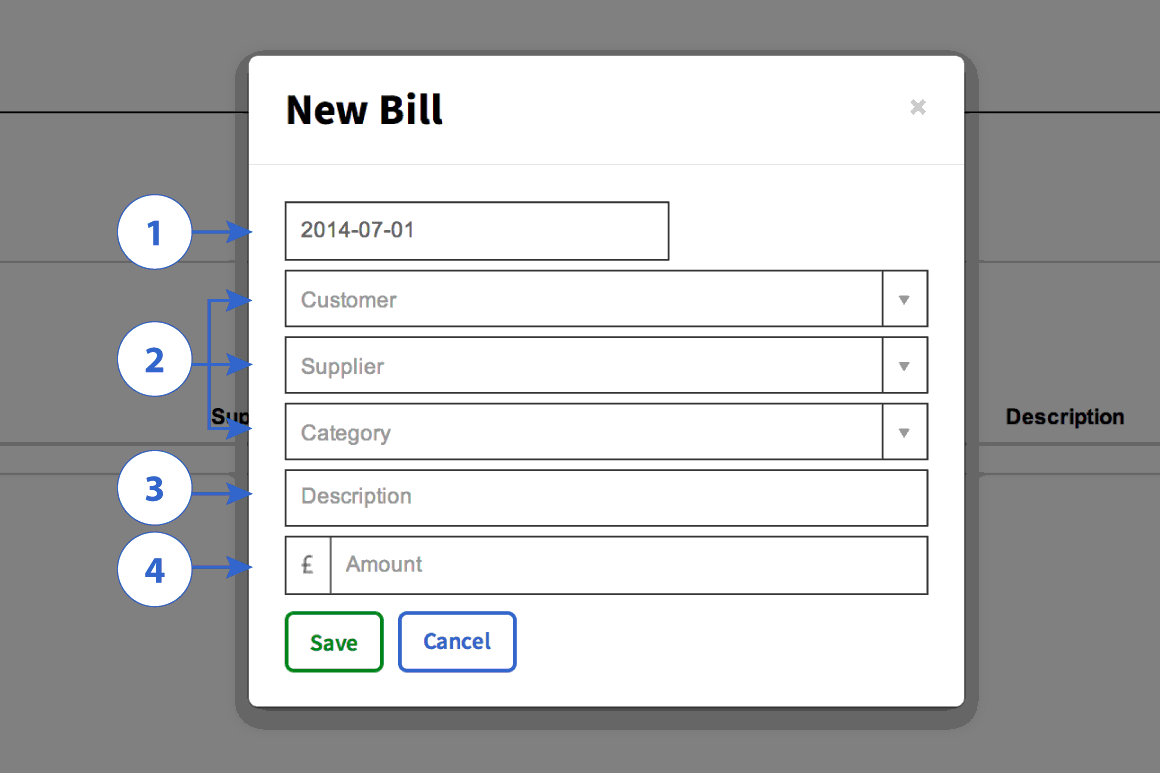 New bill form