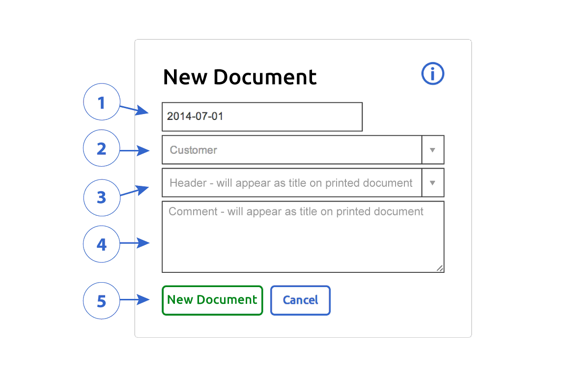 Create Document form